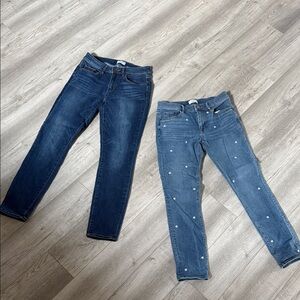 LOFT Dark and Light Blue Skinny Jeans Set
